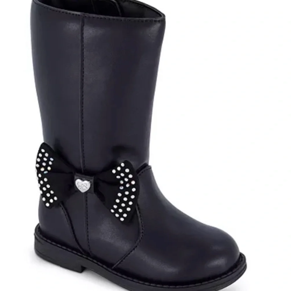 Jessica Simpson Black Little Girls' Mid-Calf Boots with Bow Size 7